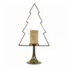 Gouden kerstboom windlicht 13x17x70 cm